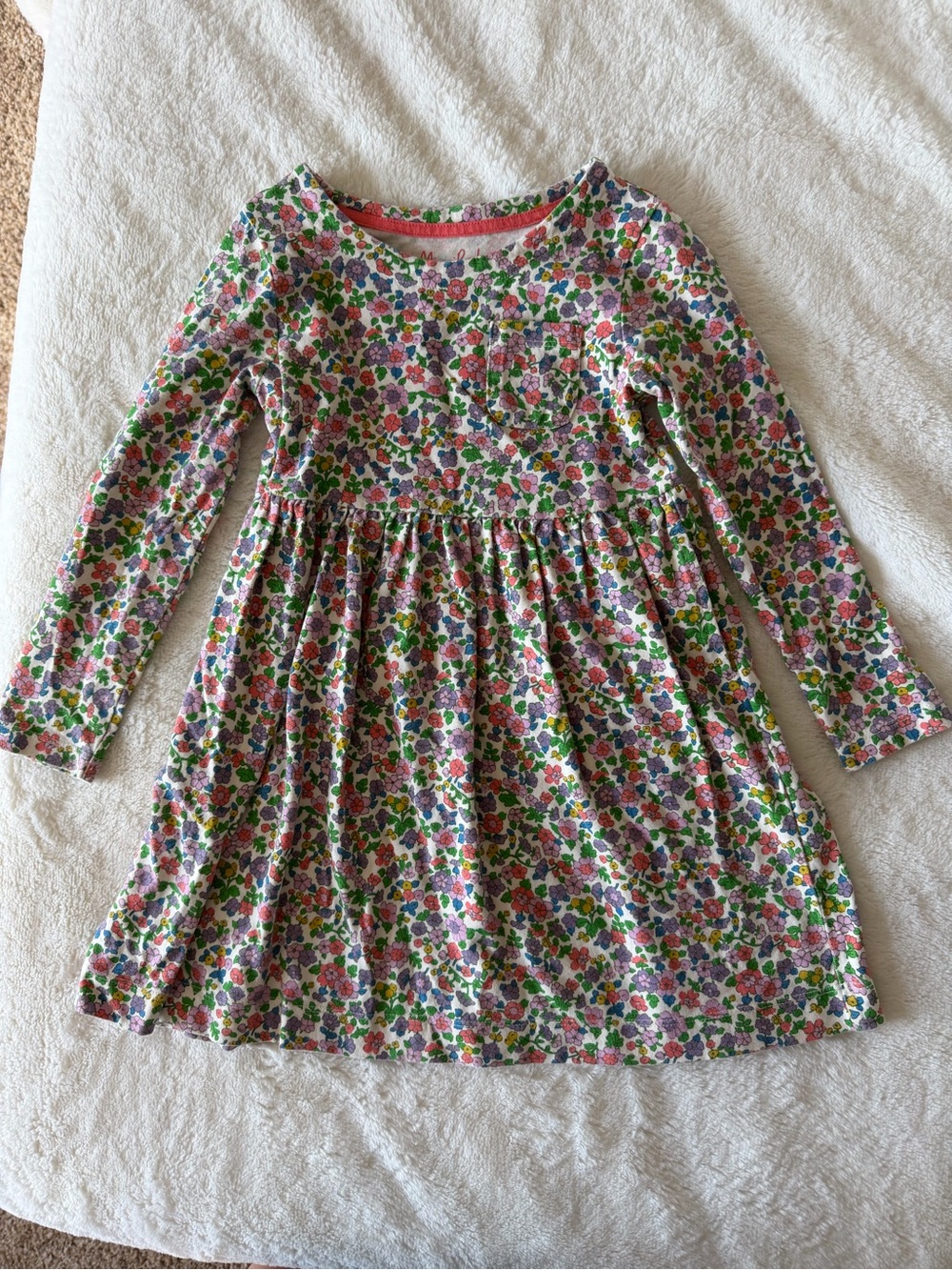 Mini Boden Girls Floral Long Sleeve Dress